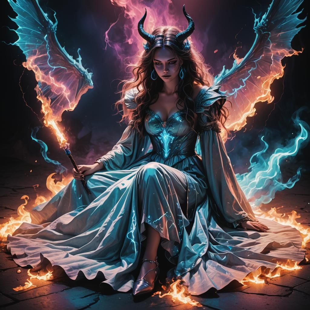 Dark Fantasy Witch in Fluffy Princess Wedding Dress: Cinemat...