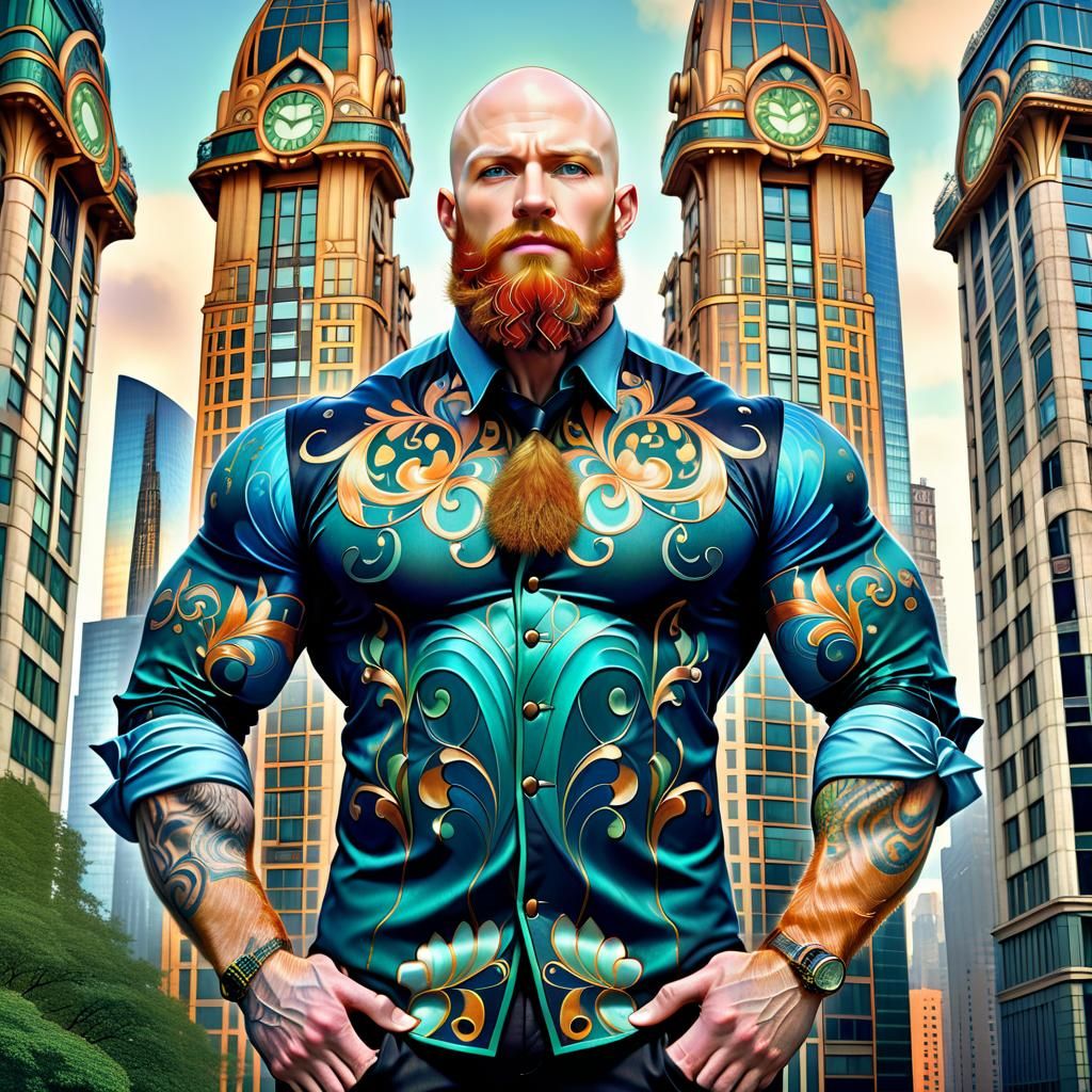 Handsome man in a fantasy world