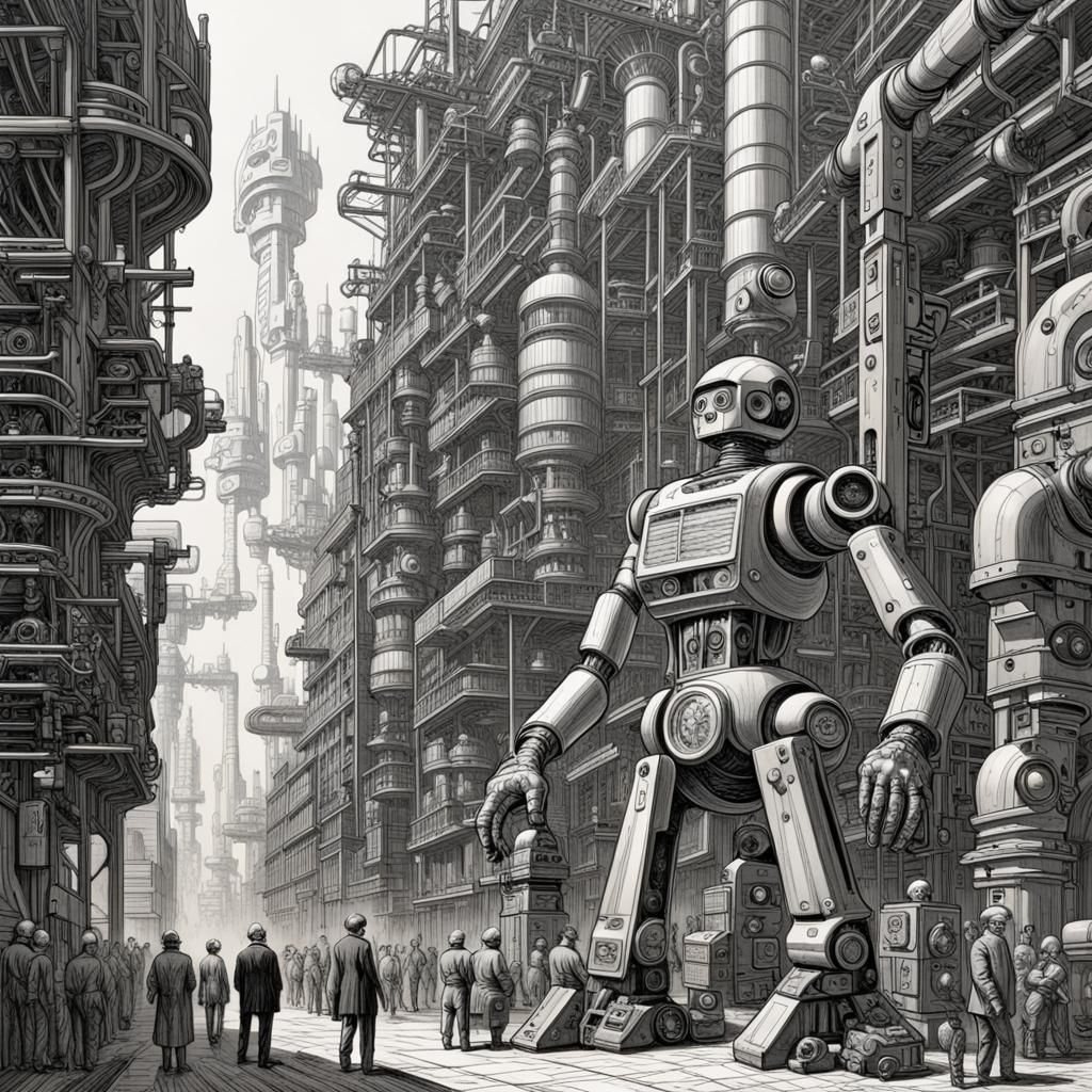 Dieselpunk Factory Fabricates Cybernetic Humanoids in Epic B...