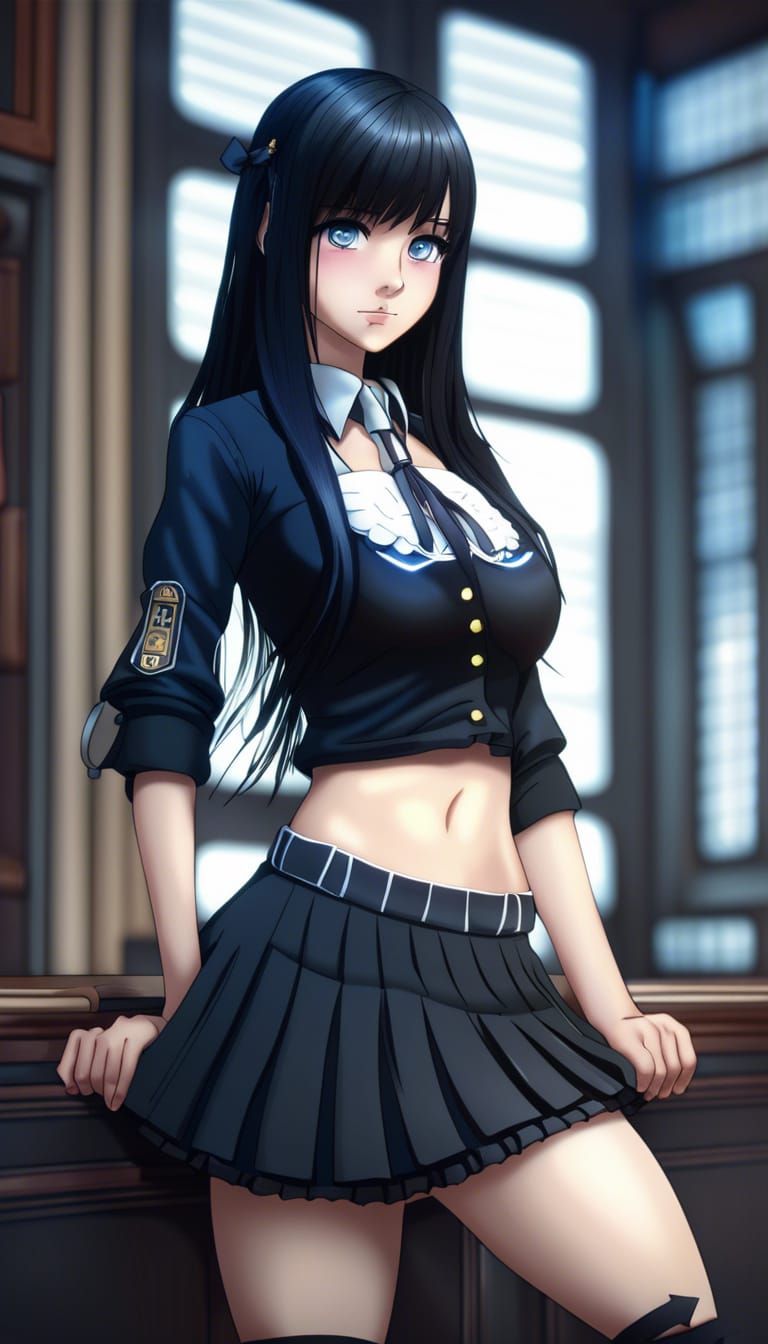 Cute Anime College Girl in Moody HDR