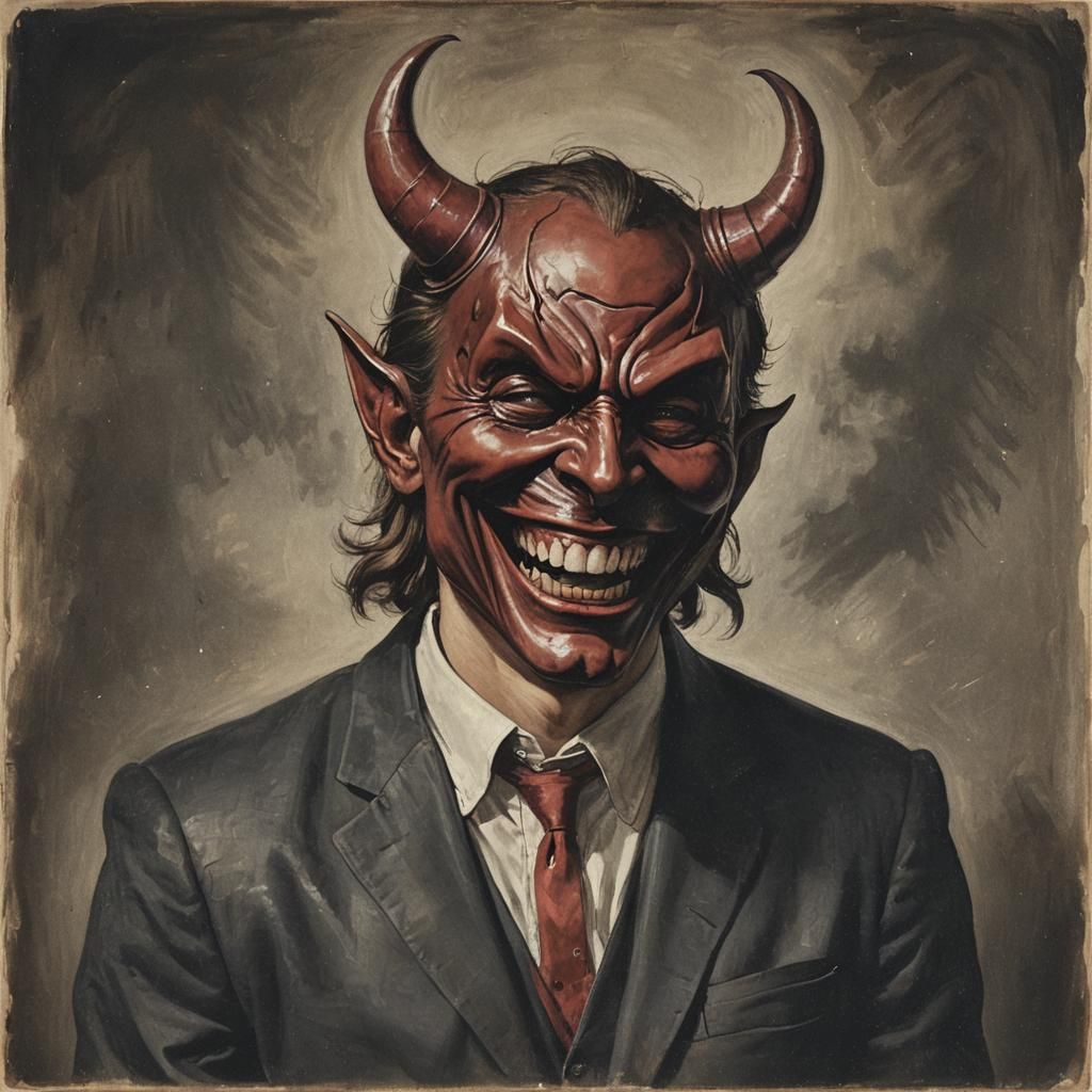 Laughing Man In The Devil Mask