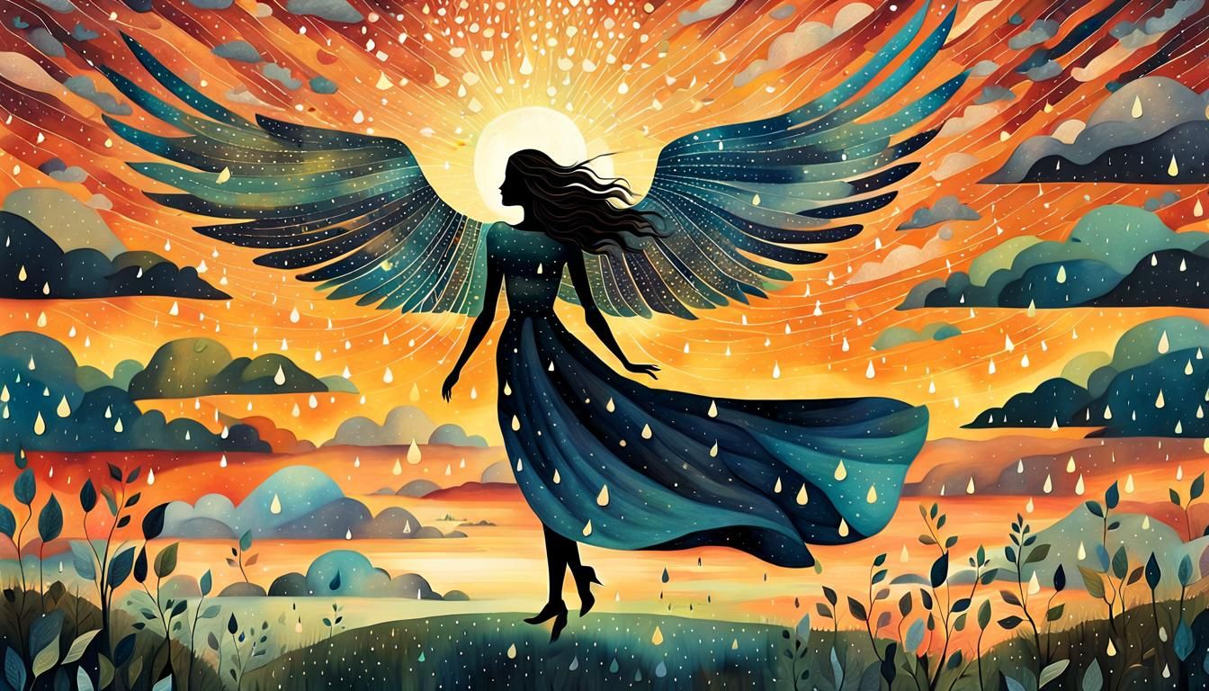 Surreal Collage of Strength and Resilience in Vibrant Colors