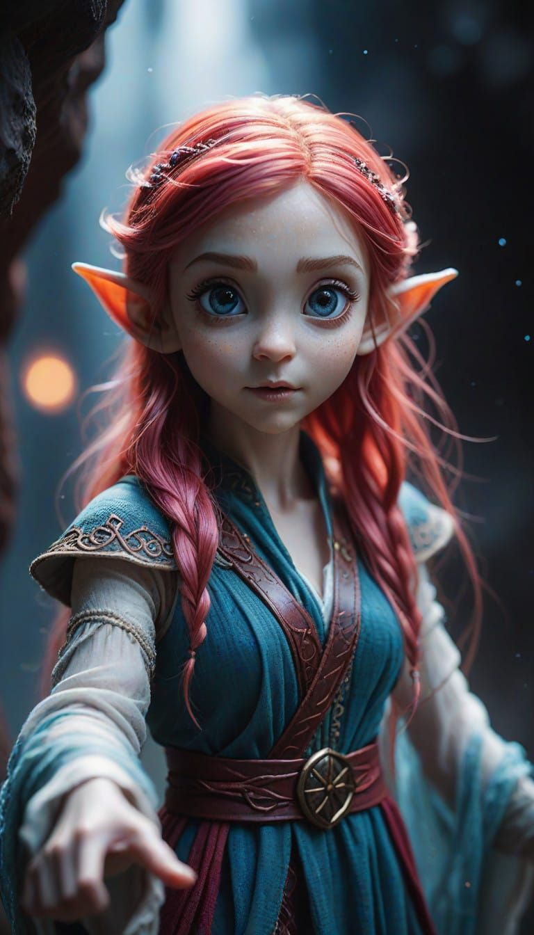 Miniature Elf Emerge from Interdimensional Portal in Detail