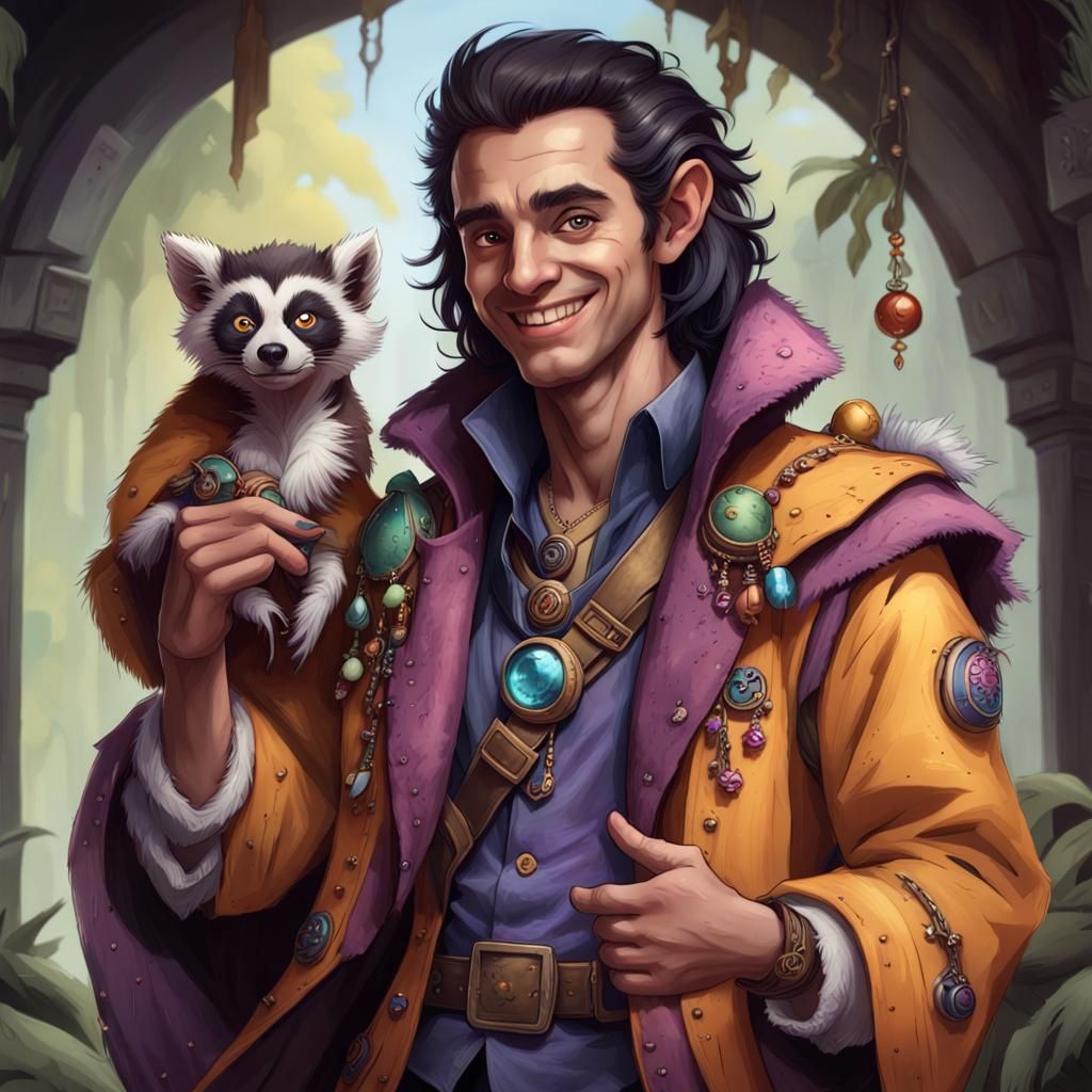 Zipper the travelling salesman and his Lemur Gill.