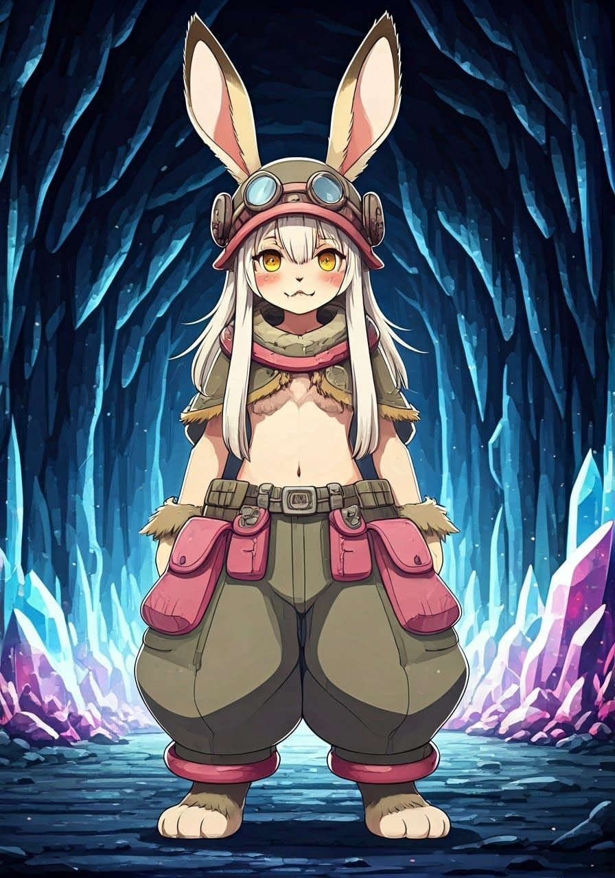 Nanachi in a Crystal Cave, Made in Abyss Style