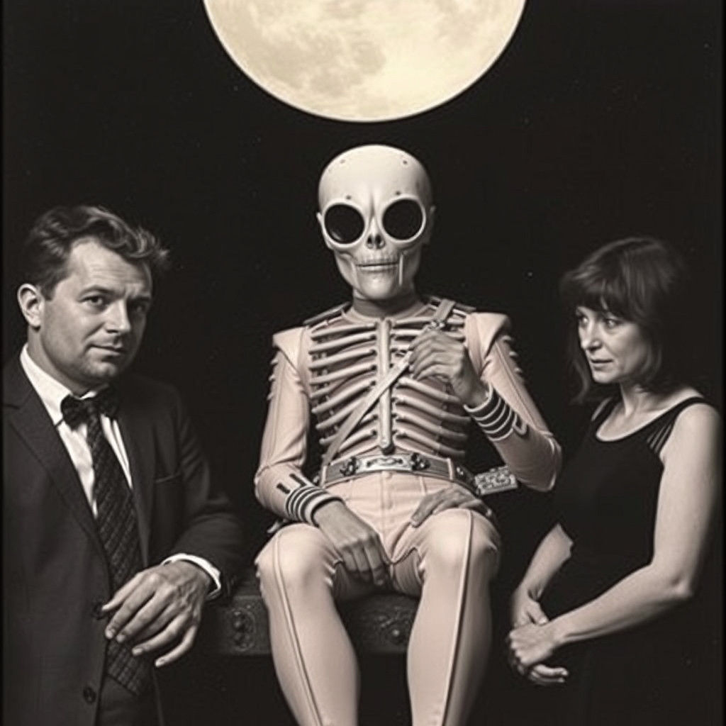 Surreal Art Robot Meets Japanese Saint in a Neon Dream