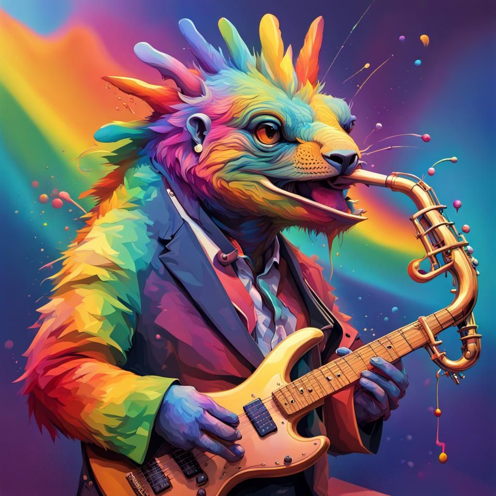 Abstract jazz fusion critter band, hypothetical zoology, rai...