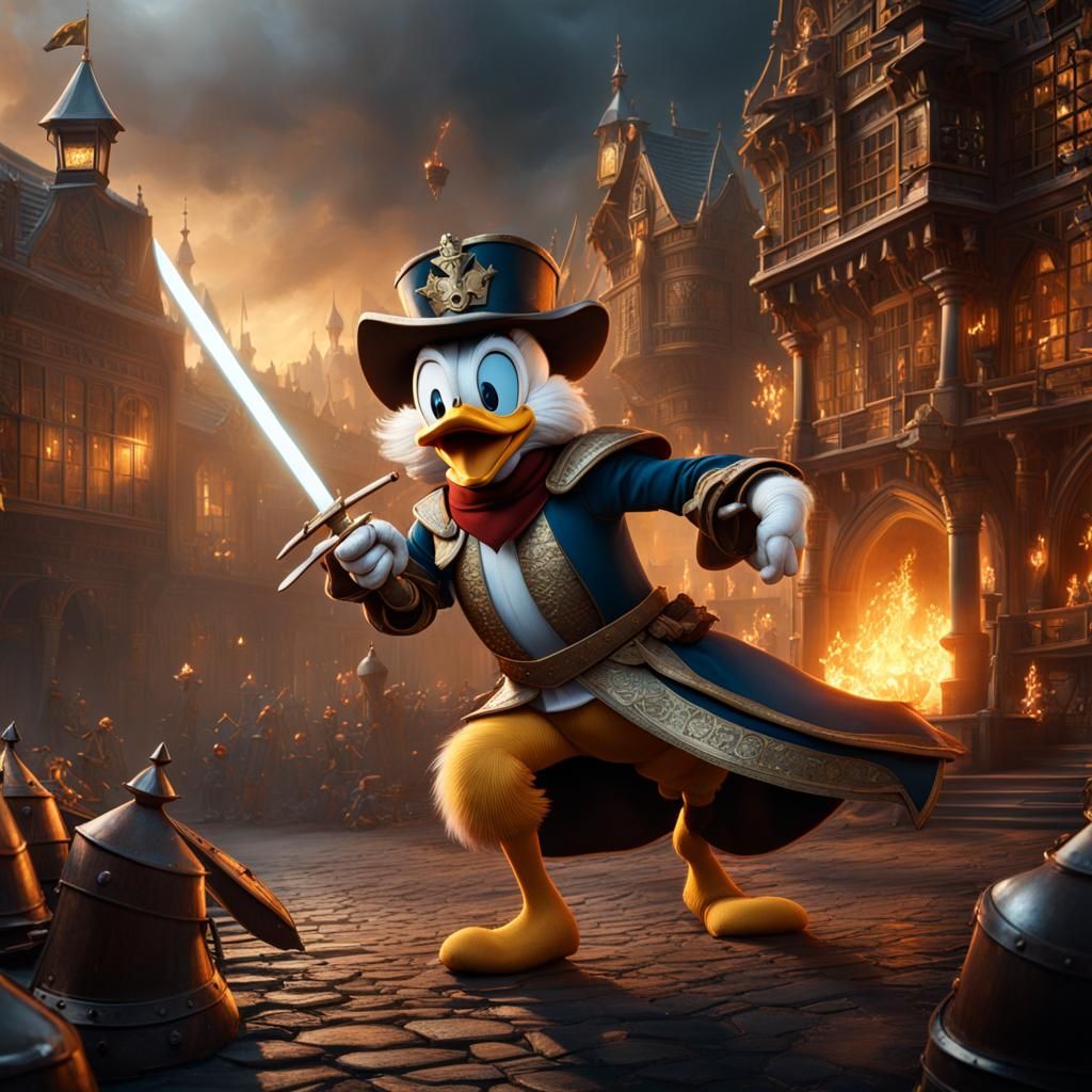 Epic Medieval Scrooge Mcduck Battles Through History in a Vi...