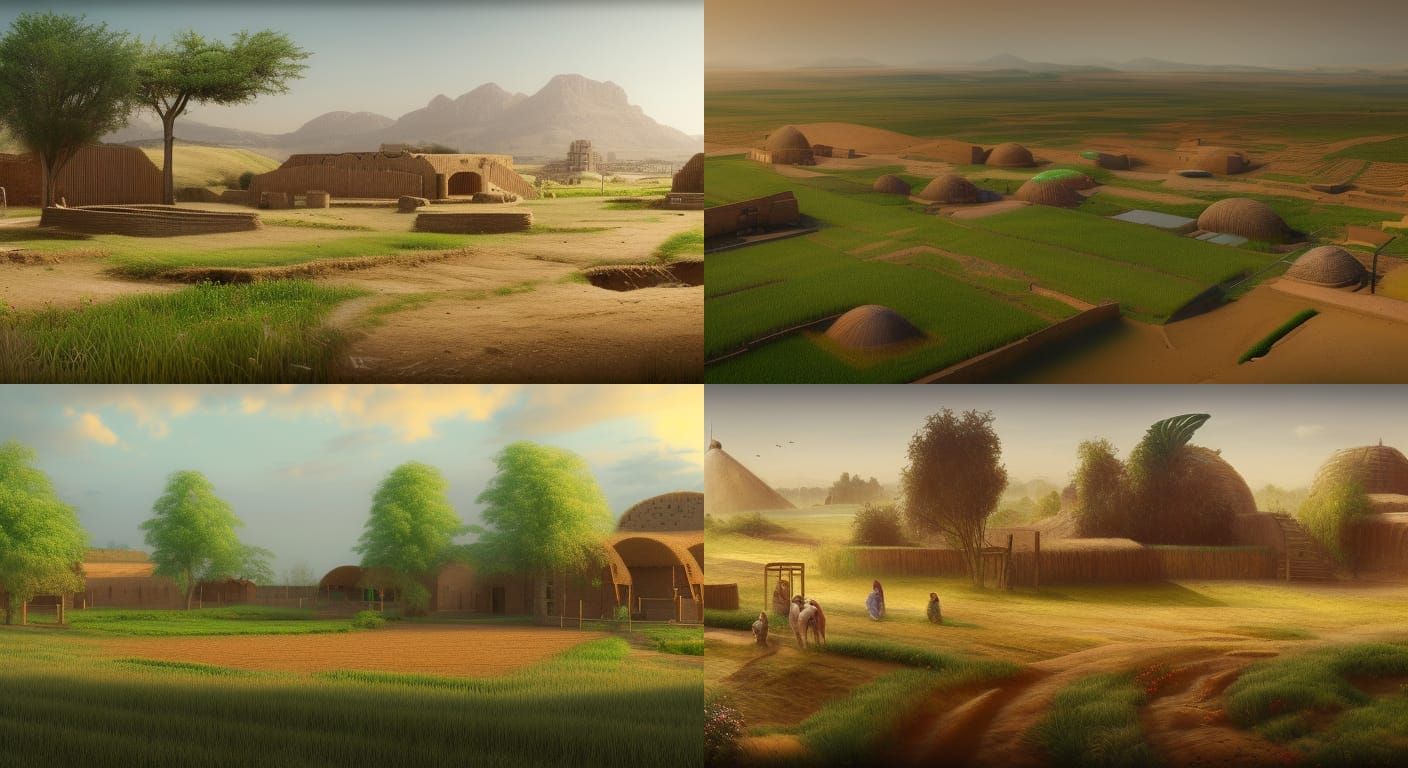 Ancient Mesopotamian Oasis in Vibrant Splendor