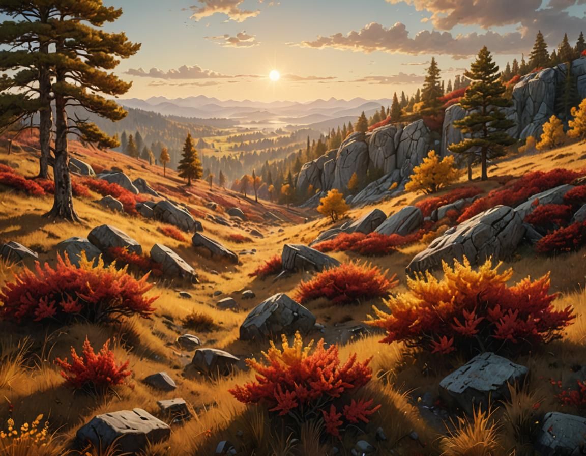 Autumnal Masterpiece: Vibrant Carsic Landscape