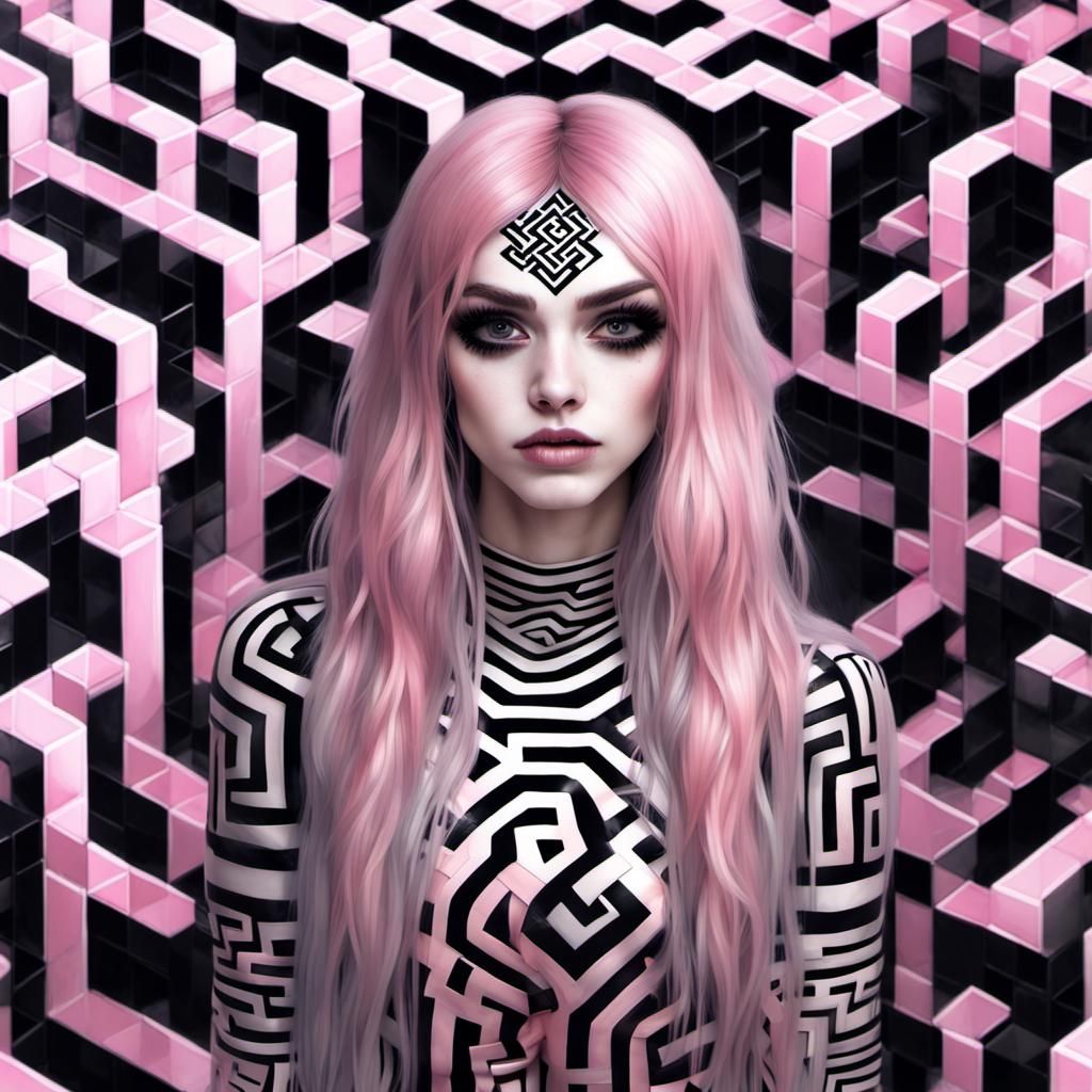 Goth Labyrinth Beauty in Digital Painting