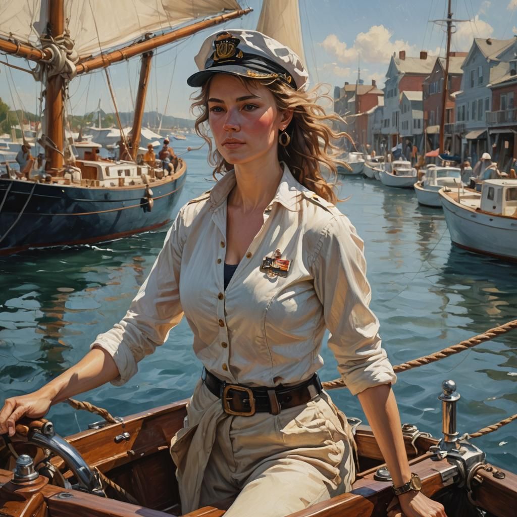 Sailor's Grand Adventure in Vibrant Oil Paint Style