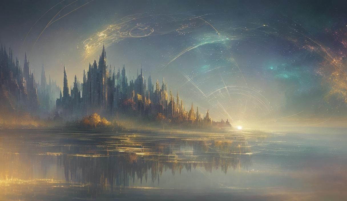 Abstract Digital Landscape Evokes Ambient Music Scene