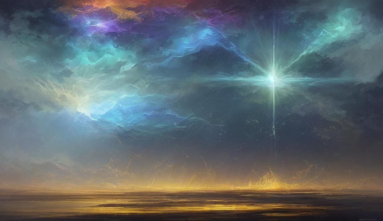 Abstract Digital Landscape: Relaxing Ambient Music Scene