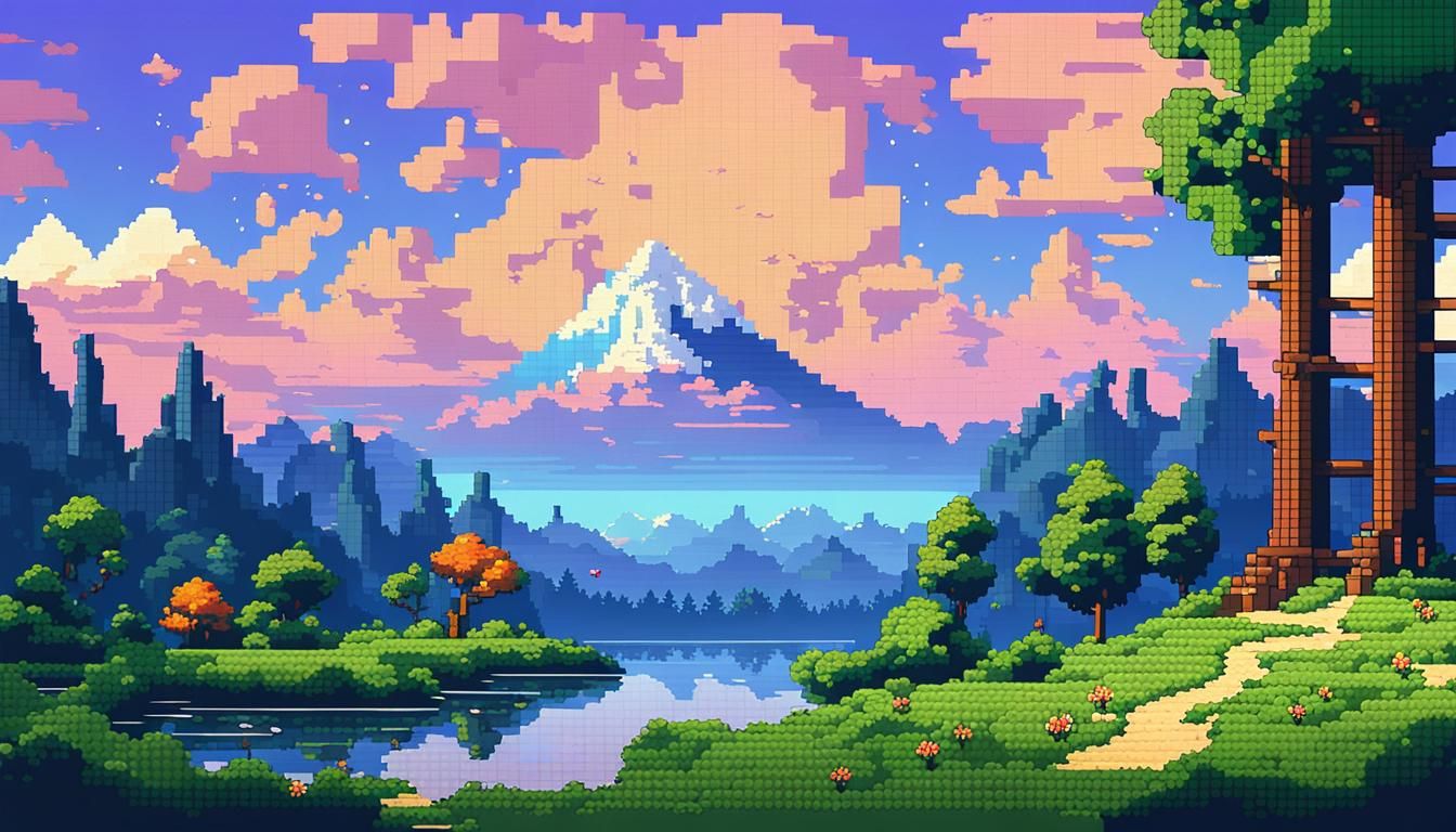 Pixel Art Landscape of Serene Beauty