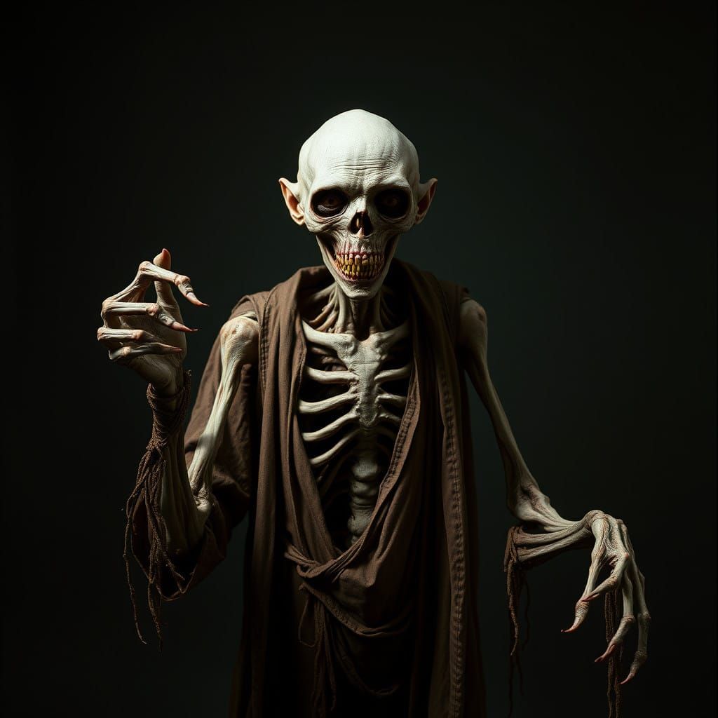 Gothic Horror Figure in Dark, Muted Portrait