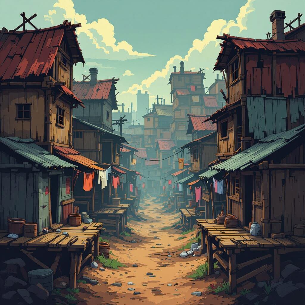 16-Bit Slum Street for Platformer Game Art