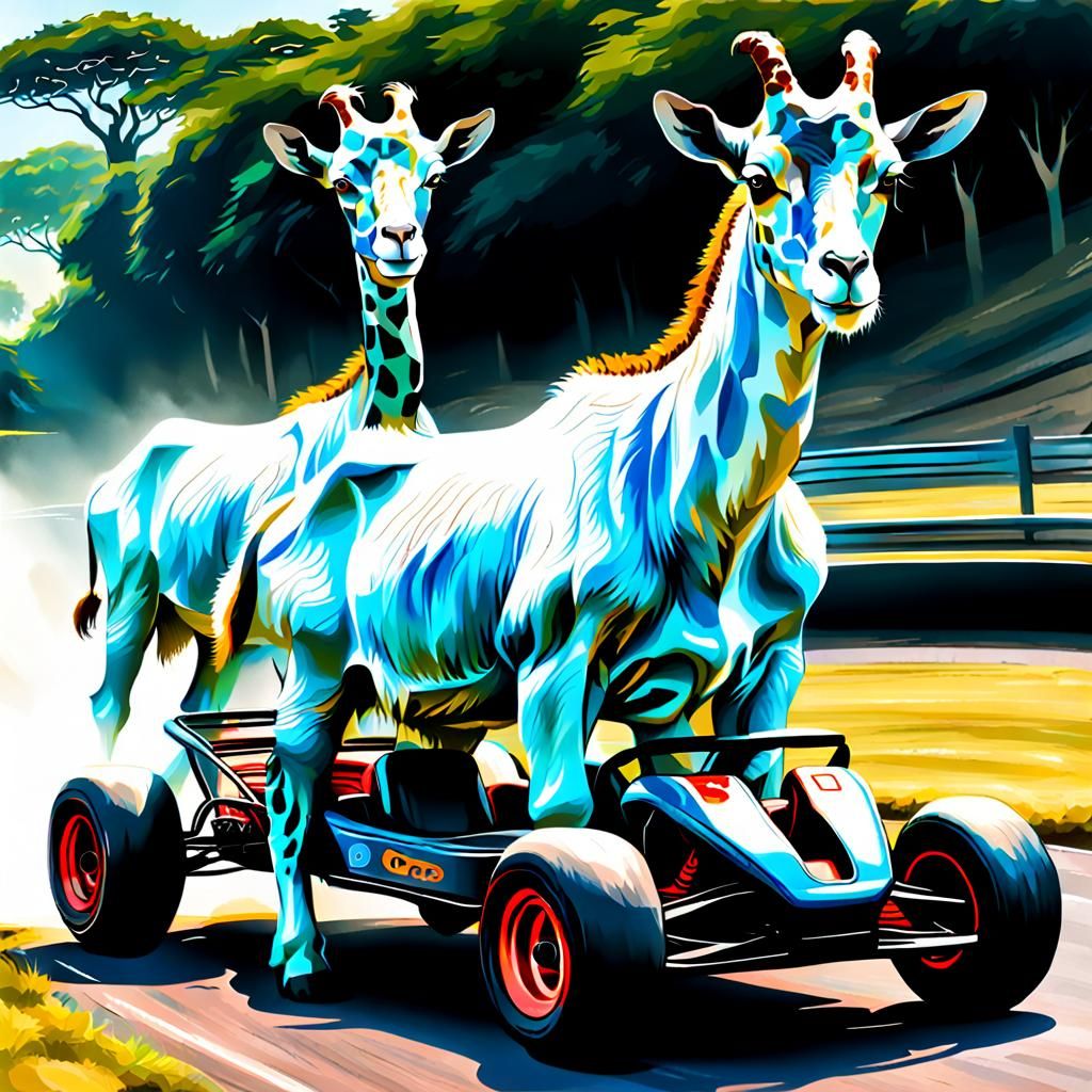 Ethereal Goat Racing in Go-Kart Delight
