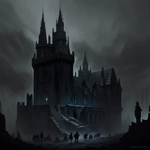 Epic Dark Fantasy Castle Scene