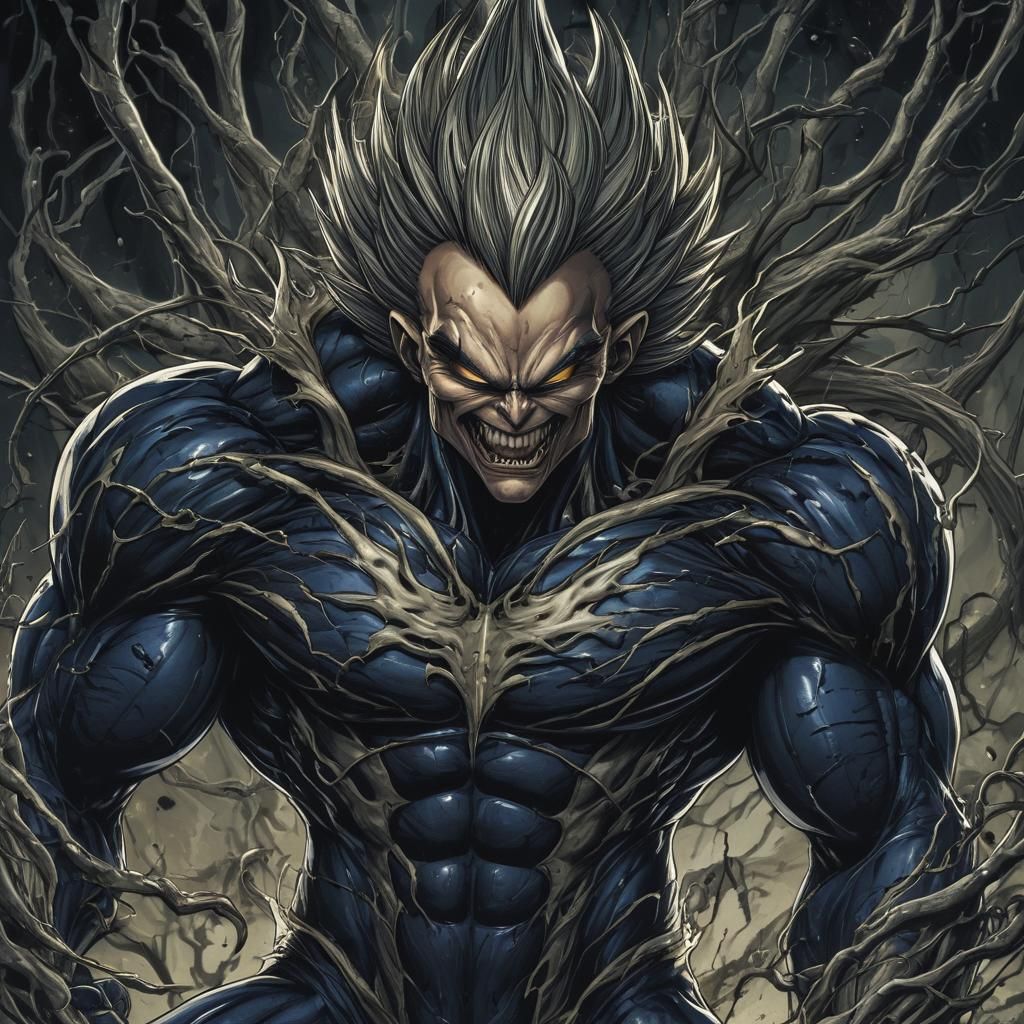 Super Saiyan Vegeta Meets Venom in Epic Comic Book Art
