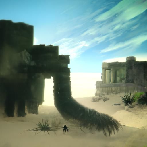 Ancient Desert Temple in Ruins