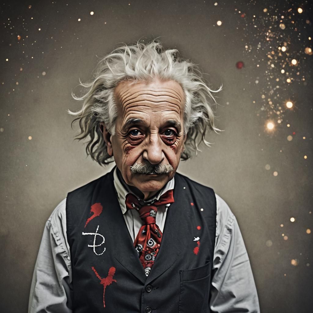 Einstein as Insane Clown Posse Fanatic in Formal Portrait