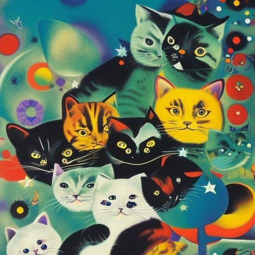 Biopunk Feline in a Dystopian Landscape