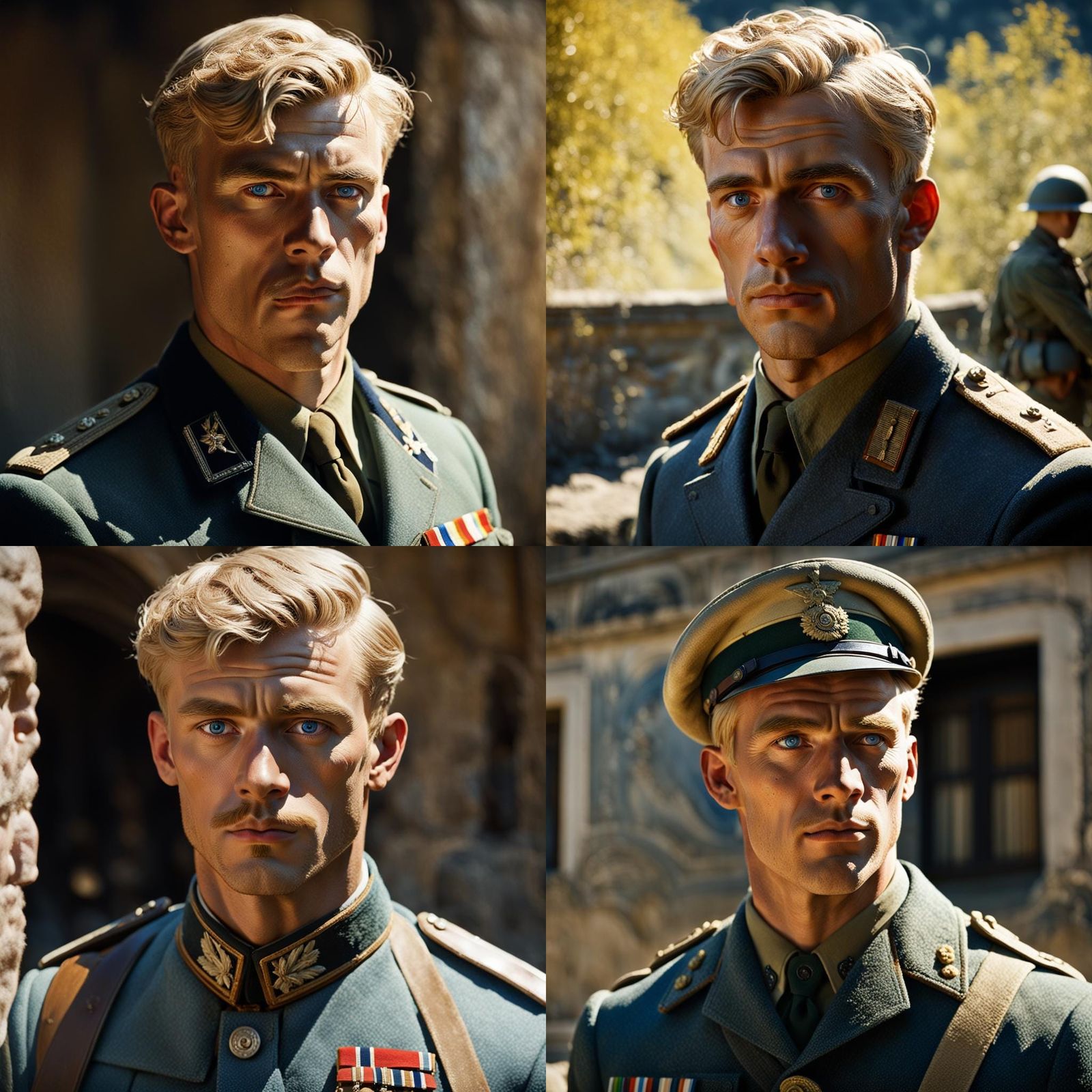 Hyperrealistic Portrait of a German Soldier in World War 2 A...