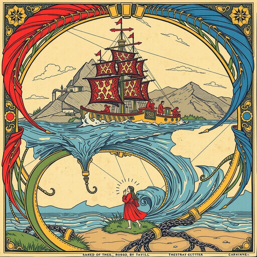 Vibrant Swirling Abstract Red Forms