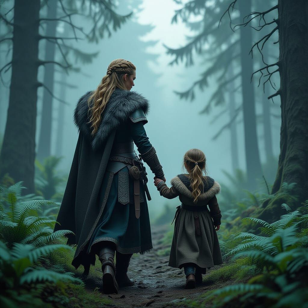 Viking mother and daughter