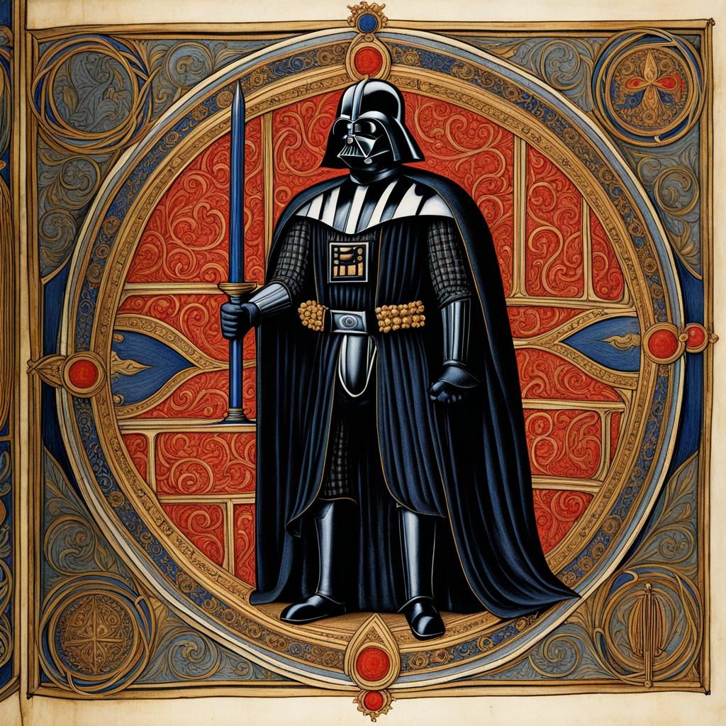 Darth Vader Illuminated in Medieval Splendor