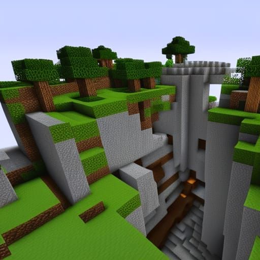 Surreal Blocky Realm in Cyberpunk Lighting