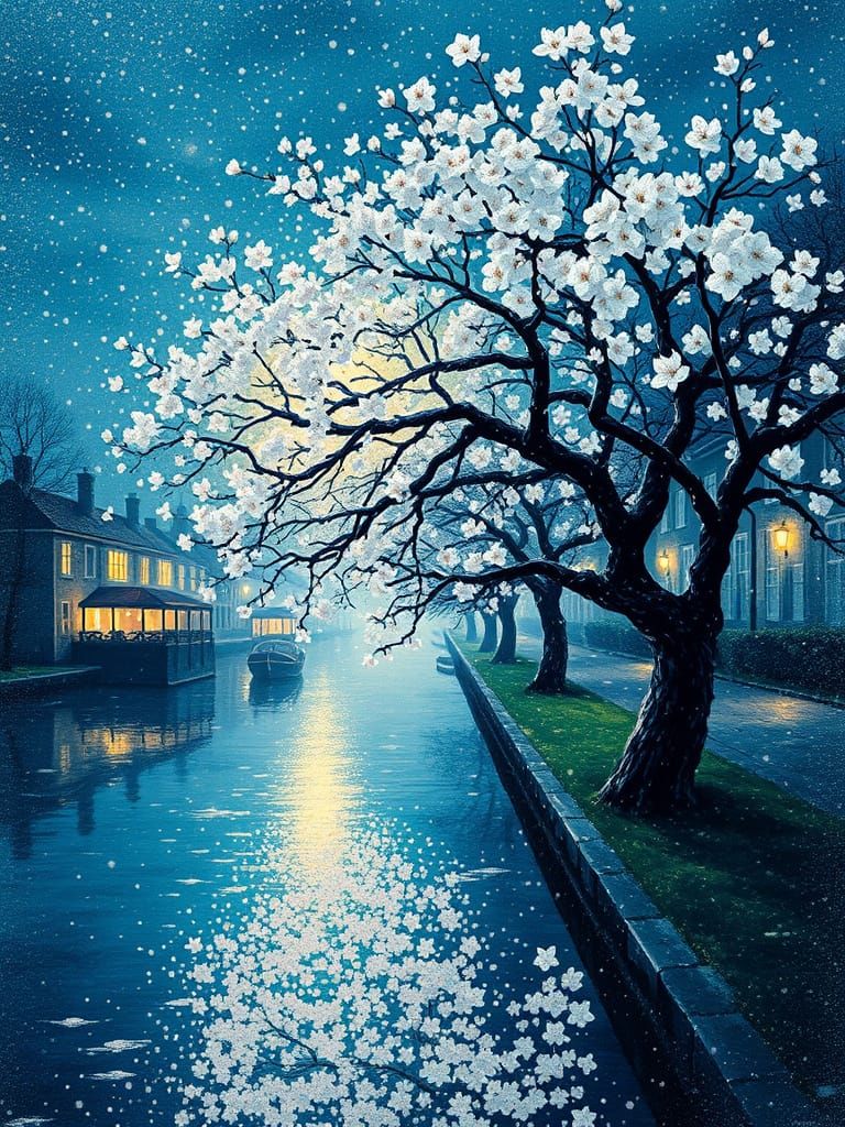 Impressionist Pointillist Masterpiece Captures Morning Glow