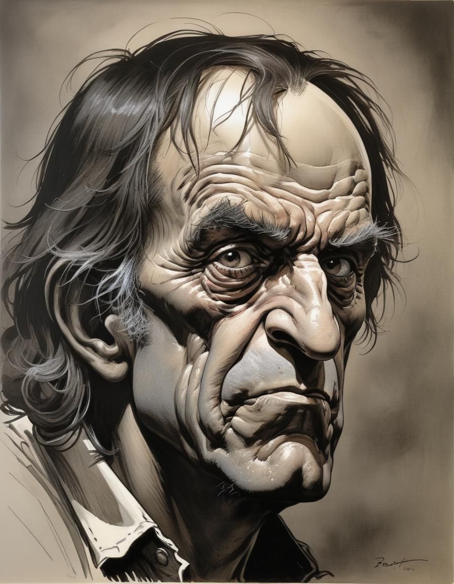 Gothic Horror Portrait in the Style of Bernie Wrightson