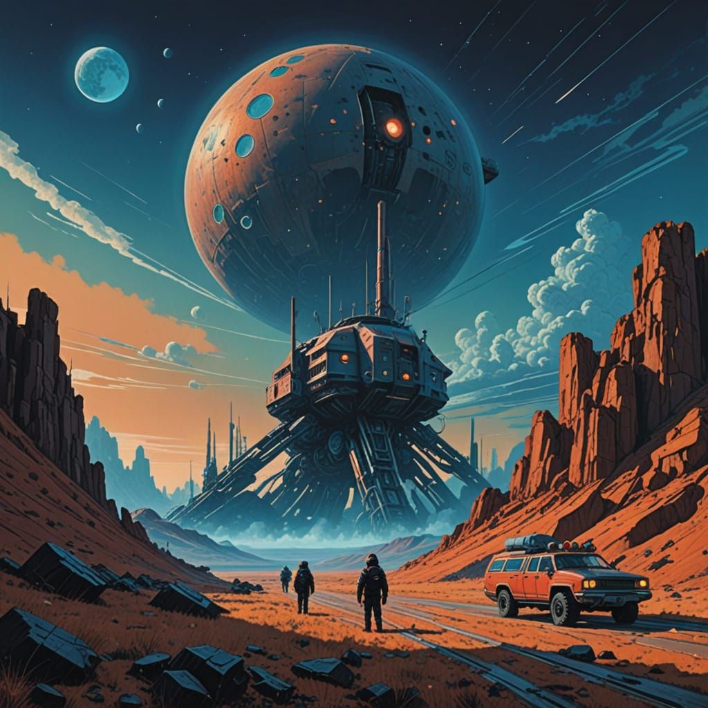 Dreamlike Fusion of Earth, Moon, and Mars