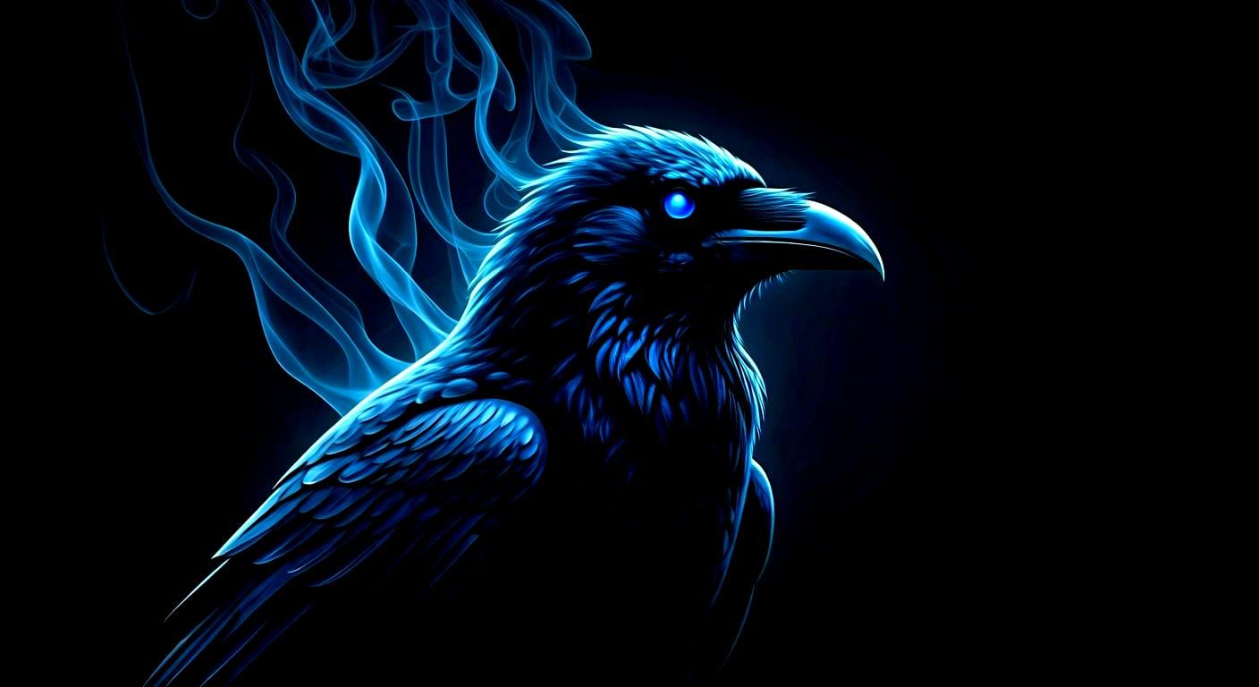 Ethereal Raven Silhouette in Dark Macabre Style