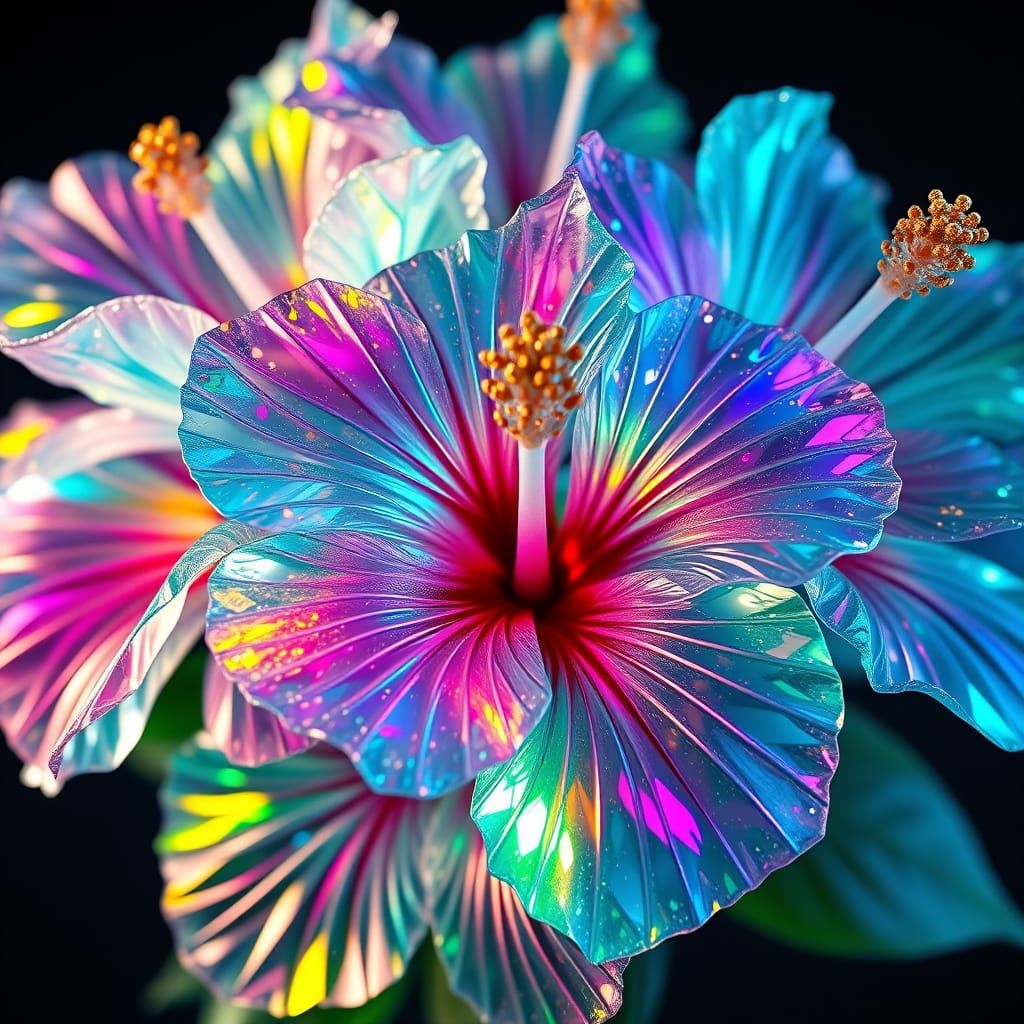 Crystal Hibiscus Bouquet in Ethereal Light