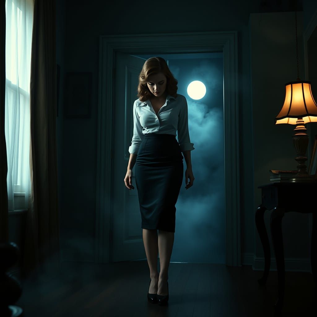 Midnight Siren in a Haunted 1940s Setting