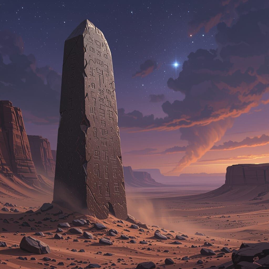 Ancient Martian Monolith in Desolate Canyon