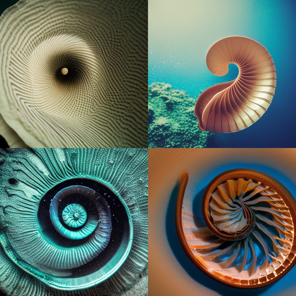 Glowing Paper Nautilus in Crystal Waters