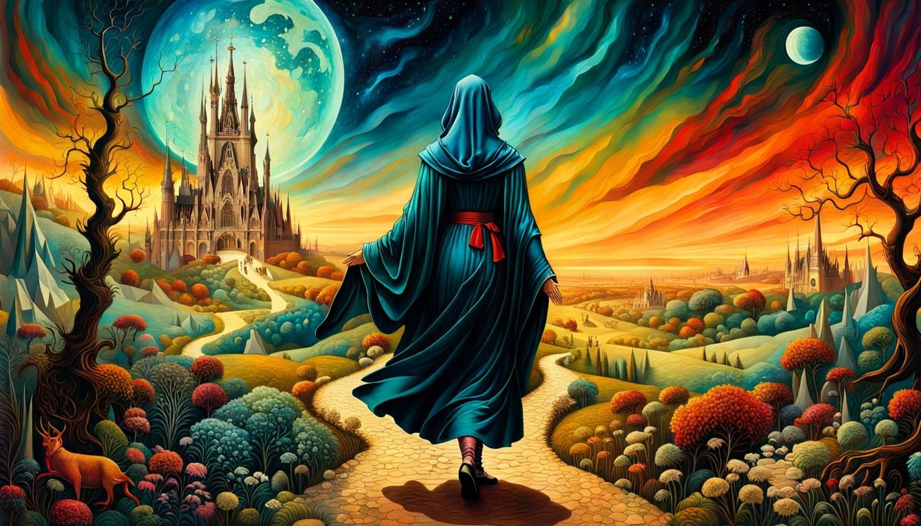 Mystical Lady Embarks on Cosmic Journey