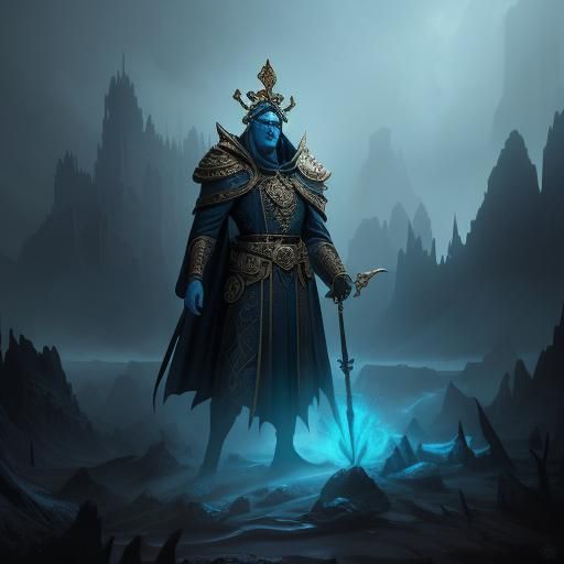 Regal Justice Lawyer in Ancient Courtroom, Tarot Cards & Sym...