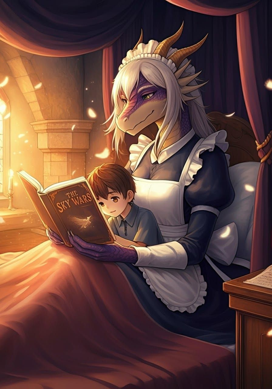 Pastel Fantasy in Anime Style: Castle Bedchamber Scene with....