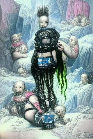 Ethereal Cyberpunk Goddess in Gothic Fantasy