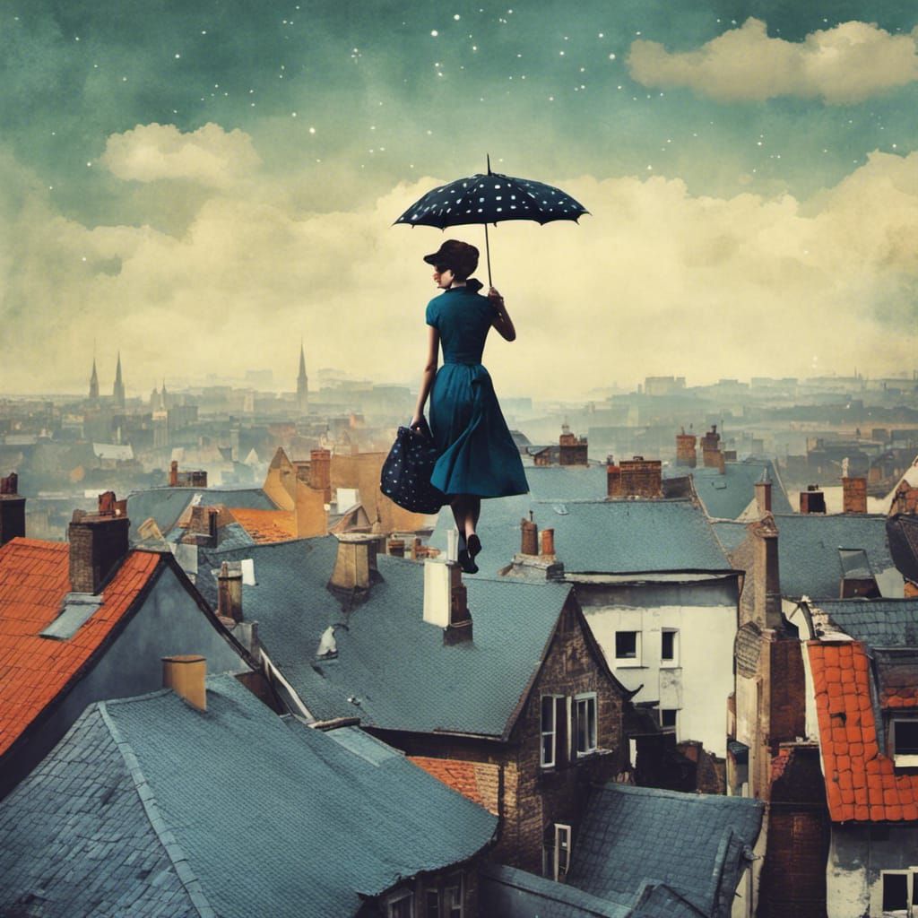 Whimsical Britain Scenes in Vibrant Collage Style