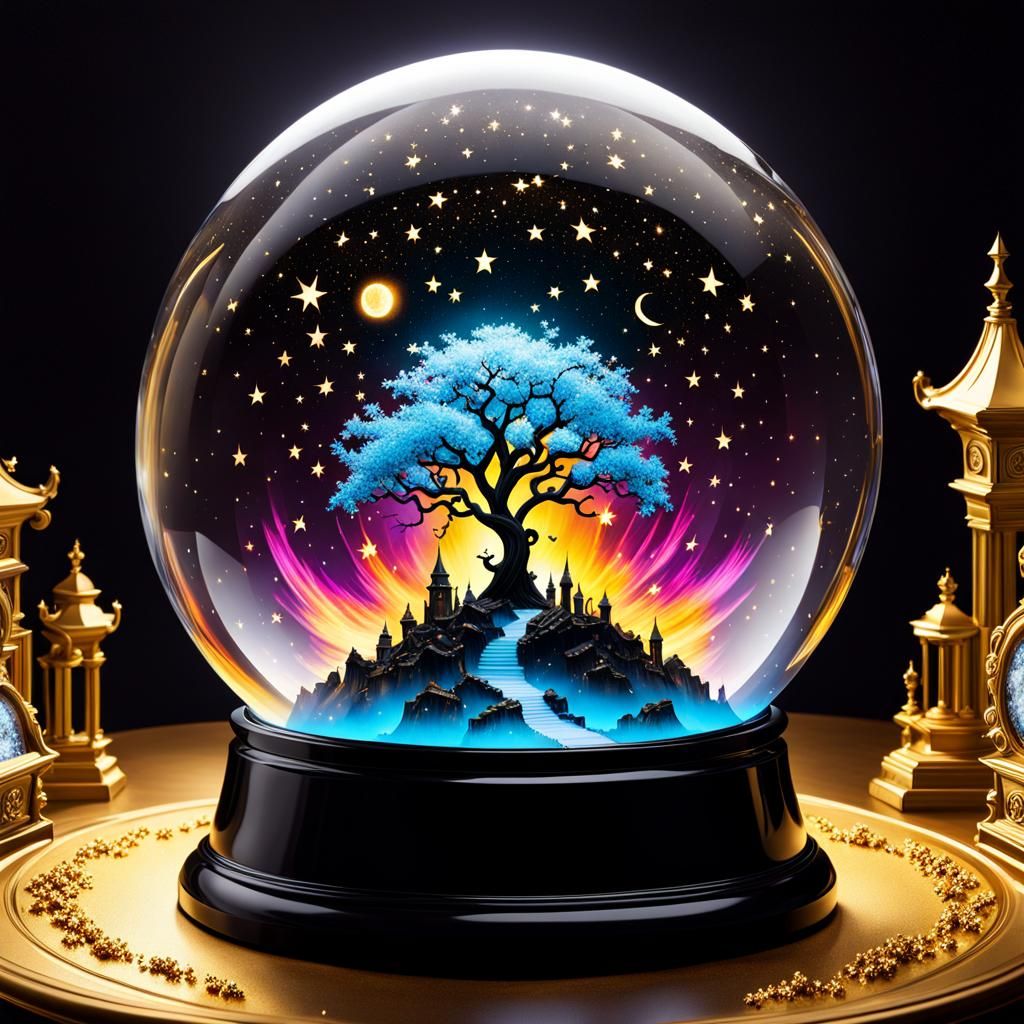 Starry Night Snow Globe