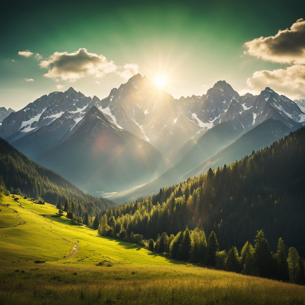 Breathtaking Mountain Landscape in National Geographic Style