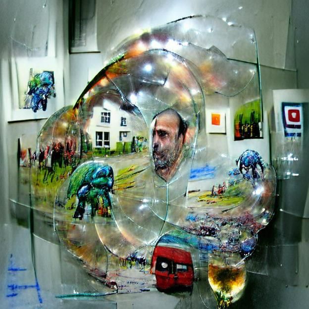 Vibrant Glass Orb in Abstract Art