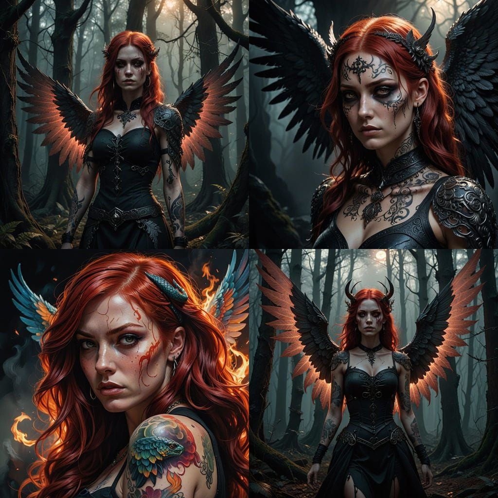 Surreal Demonic Beauty with Angelic Traits