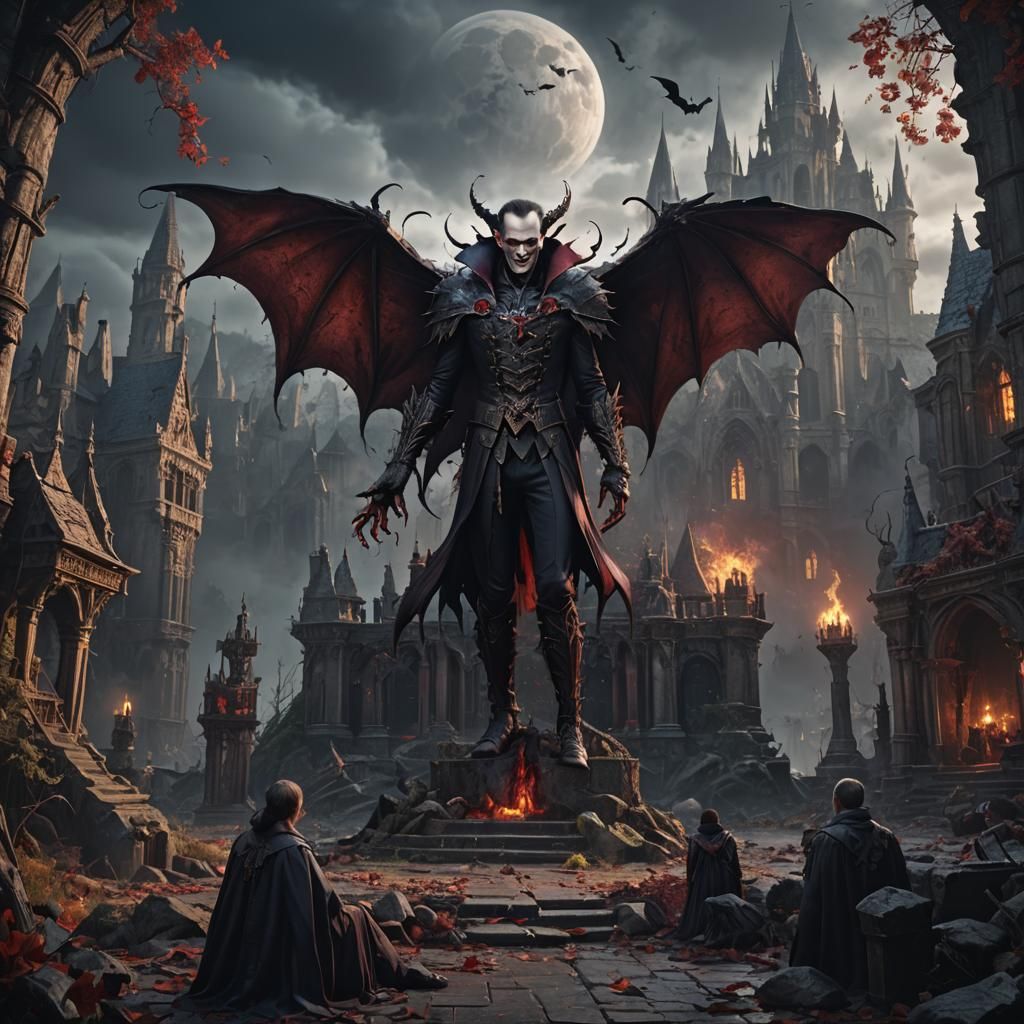 Fantastical Vampire Concept Art in Unreal Engine 5 Style
